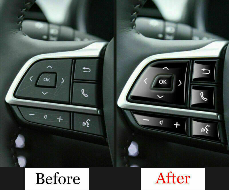 13X Black Steering Wheel Button Cover Frame Trim for Toyota Highlander 2020-2023