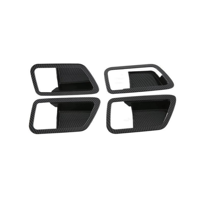 for Toyota Tundra 22-24 4X Carbon Fiber Look Inner Door Handle Bowl Cover Trim
