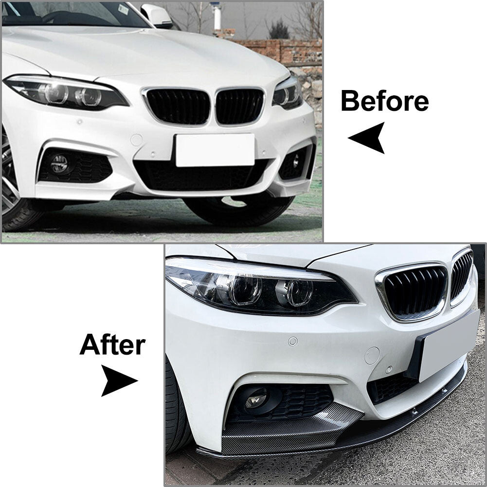Fit for BMW 2 Series F22 F23 Front Bumper Spoiler Lip+Side Splitter Cover Trim