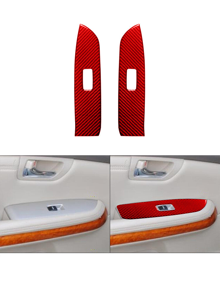 Red Carbon Fiber Rear Window Control Cover Trim for Lexus RX330 RX350 2004-2009