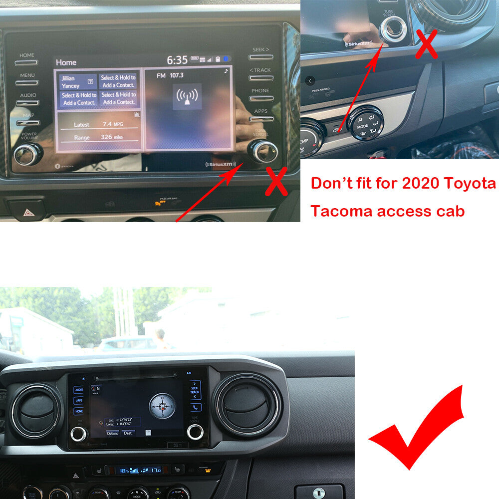 4-Piece Red Interior Air Vent Outlet Ring Trim for Toyota Tacoma 2016-2022 USA