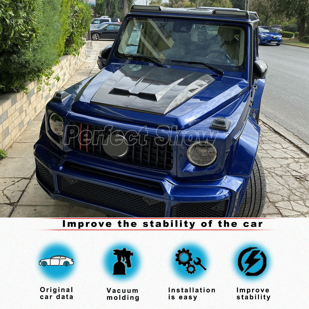 Fit for Benz W463 W464 G550 G63 Real Carbon Front Roof Spoiler Wing W/ Light