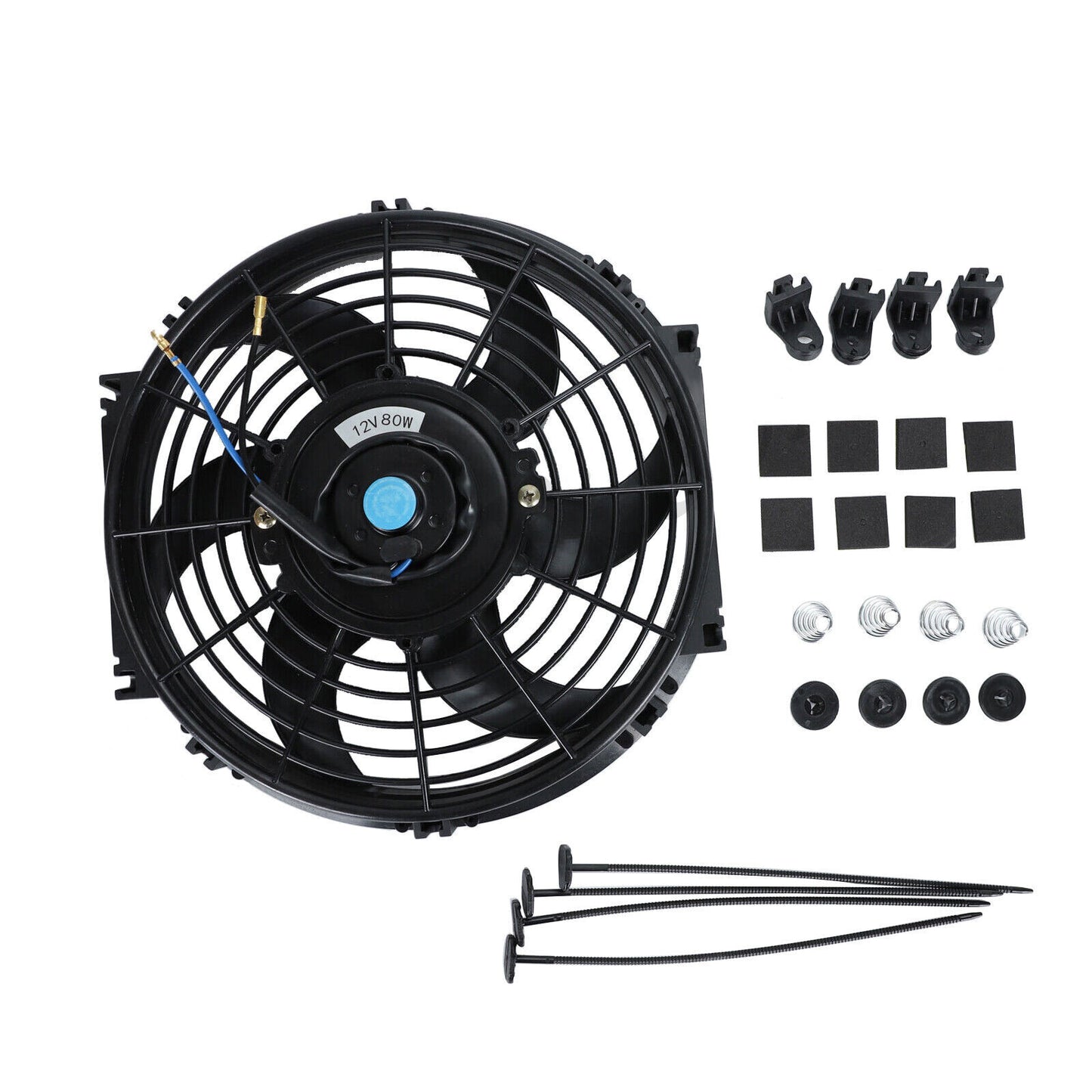 10-inch ultra-thin fan push-pull electric radiator cooling 12V 80W 800CFM mounting kit