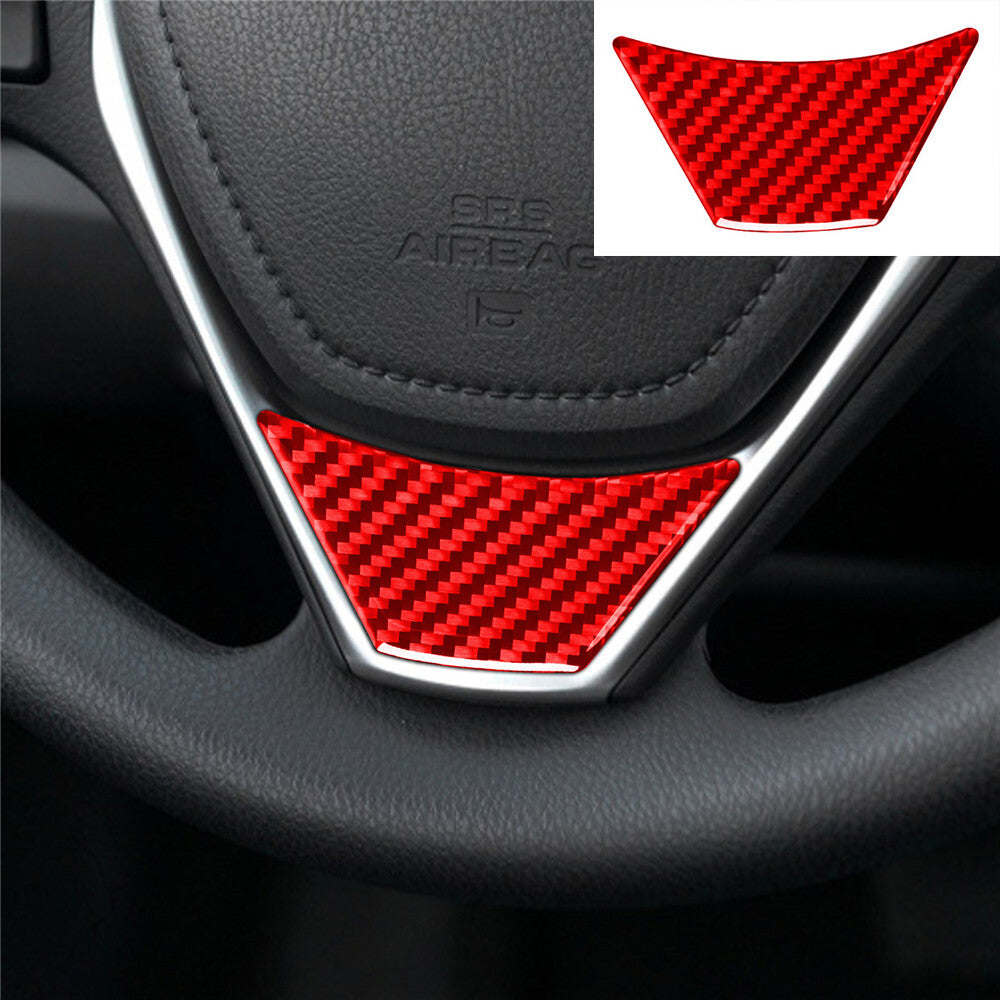 Red Carbon Fiber Interior Steering Wheel Cover Trim For T@yota for Corolla 2014-2018