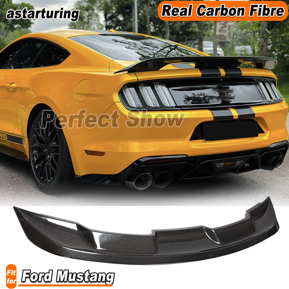 Fit for Ford for Mustang 2015-2020 REAL Carbon Rear Trunk Spoile Boot Wing Lip