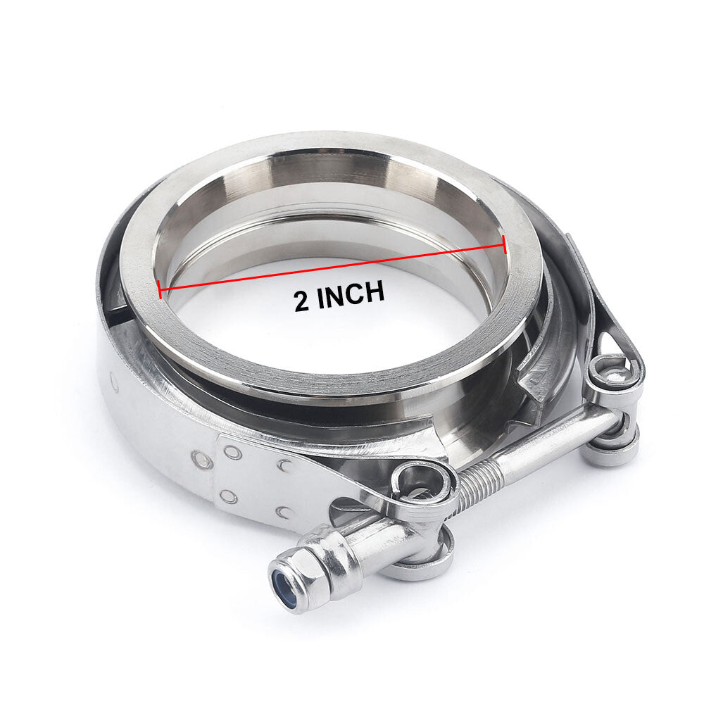2 Inch V-Band Clamp Stainless Steel Universal for Muffler Turbo Exhaust Downpipe