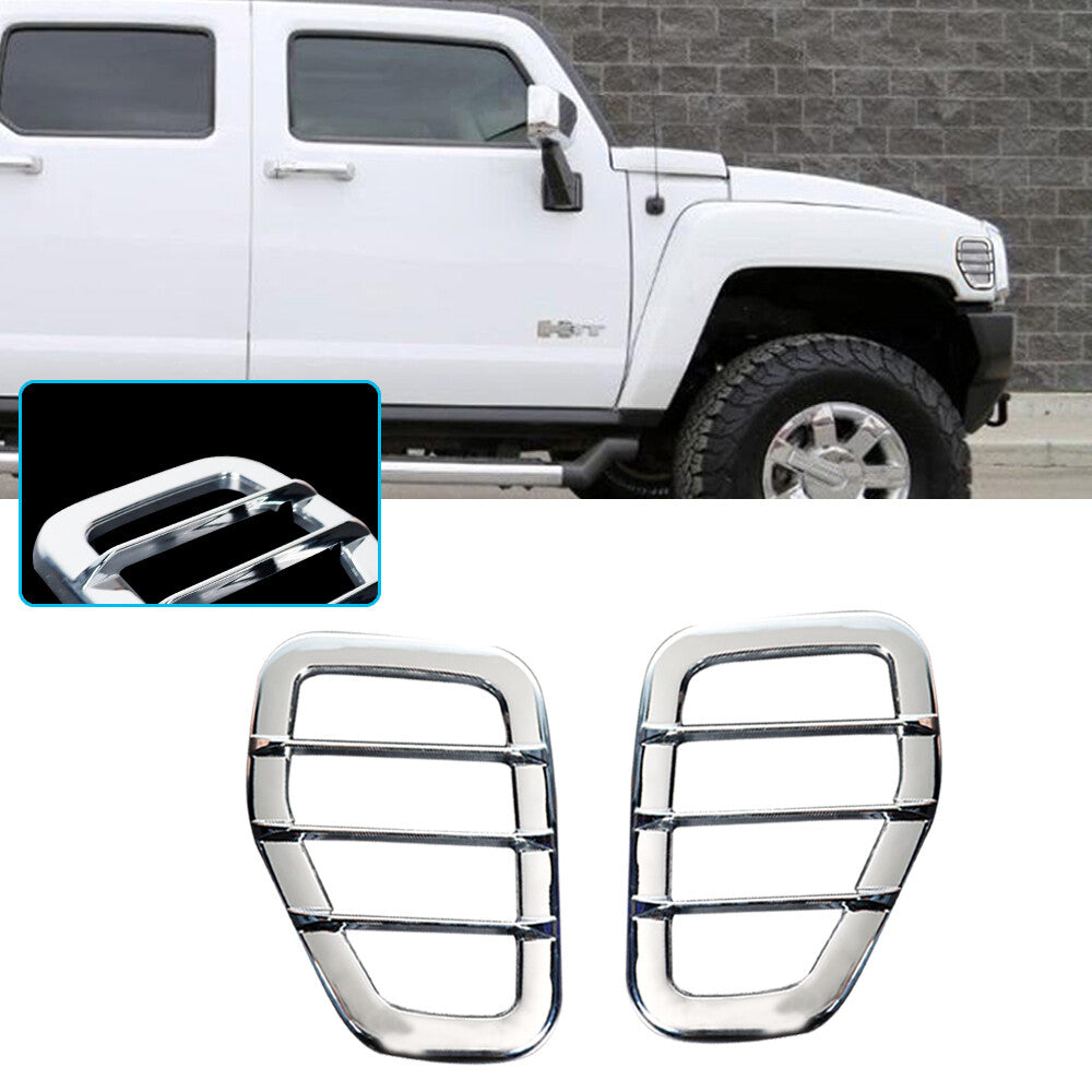 Two-pack of chrome silver trim covers for 06-10 for Hummer H3, H3T front side marker lights