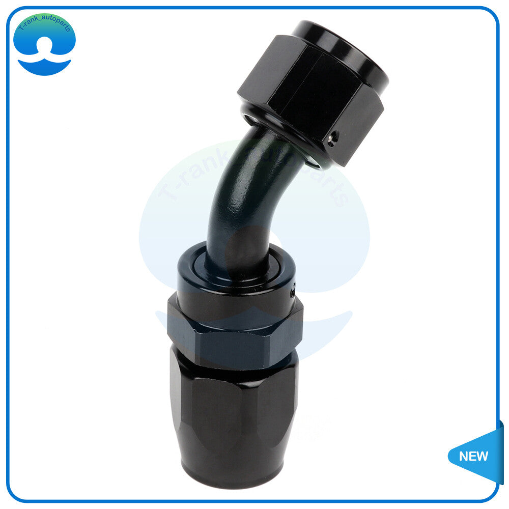 8AN 45 Degree Swivel Hose End Black Fitting Adapter For Oil/Fuel/Gas Hose Line
