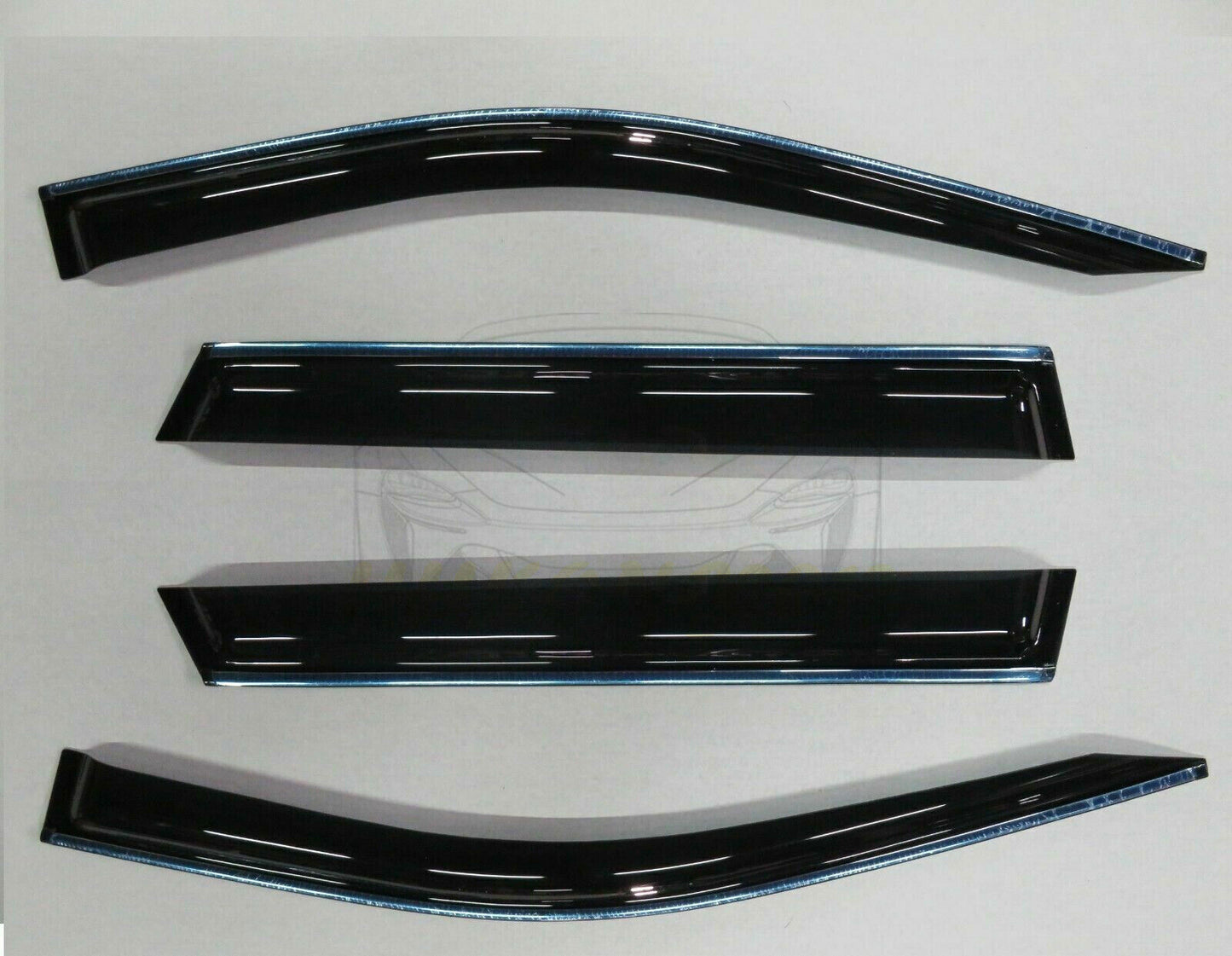 Chrome Trim Side Window Visors Guard Vent Deflectors for Hyundai Santa Fe 19-23