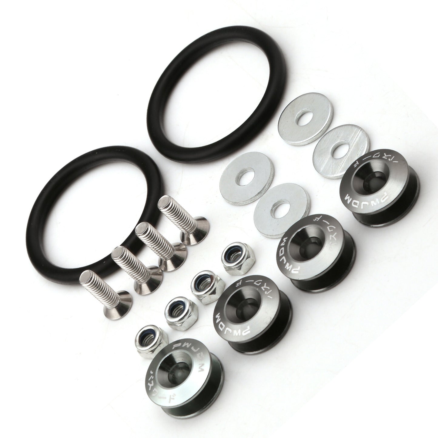 Car Front Rear Bumper Hatch Fixing Buckle Nuts / Bolts Gray Reinforced Pad