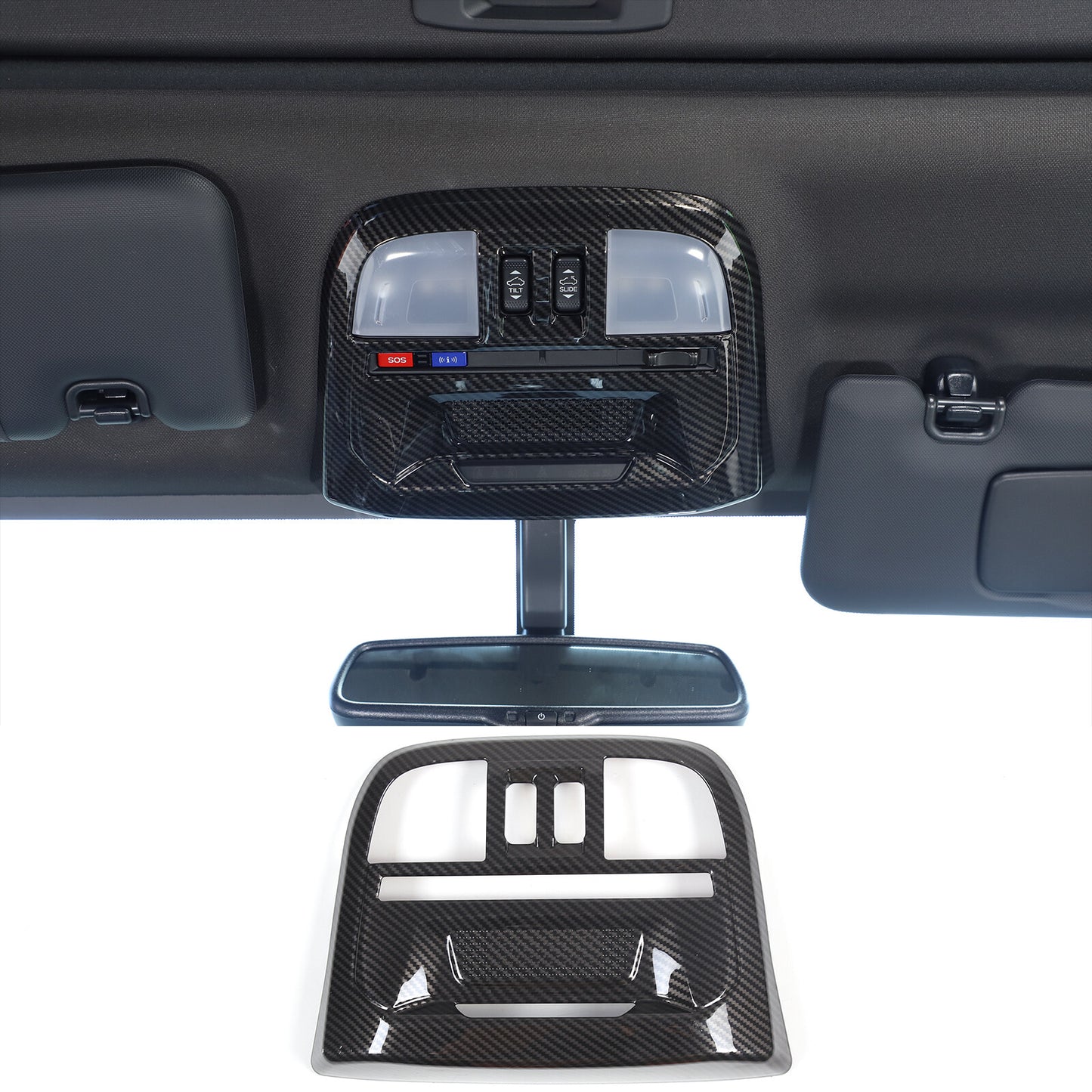 Carbon fiber tailgate handle cover and rear door grab trim for Toyota @ Tundra 2022-23