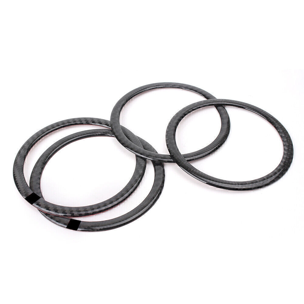 Pair Carbon Fiber Door Speaker Loud Cover Sticker Trim Fit for BMW E90 3 Series E84