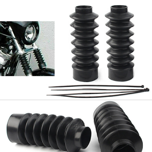 FIT for Harley Sportster XL883 1200 39mm Rubber Fork Cover Gaiters Gators Long Boots
