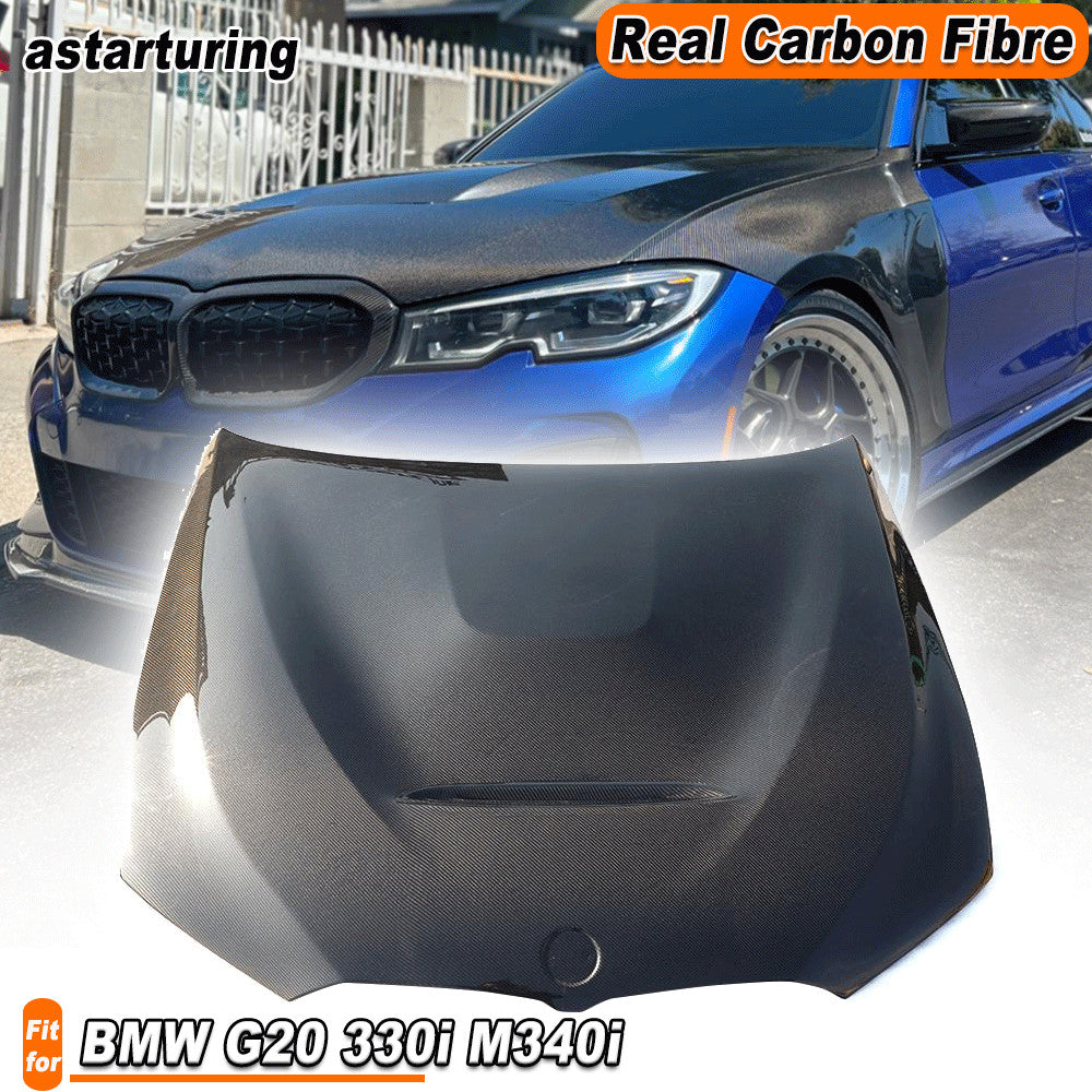 Fit for BMW G20 330i M340i 2019-2022 REAL Carbon Bumper Engine Hood Bonnet Cover