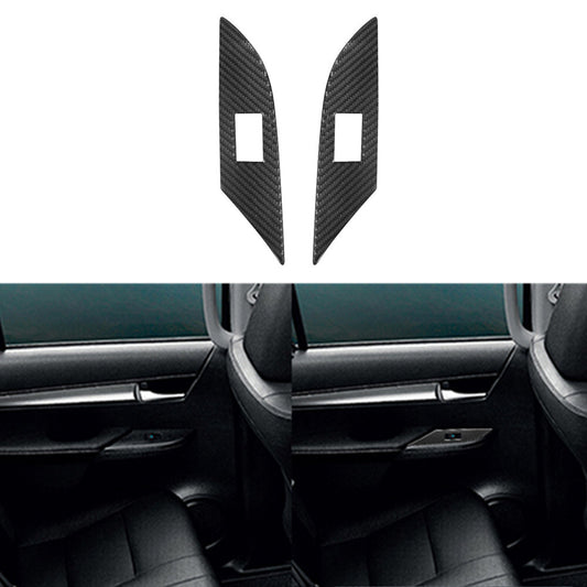 2X Carbon Fiber Rear Door Handle Panel Cover Trim for Toyota Hilux 2015-2021