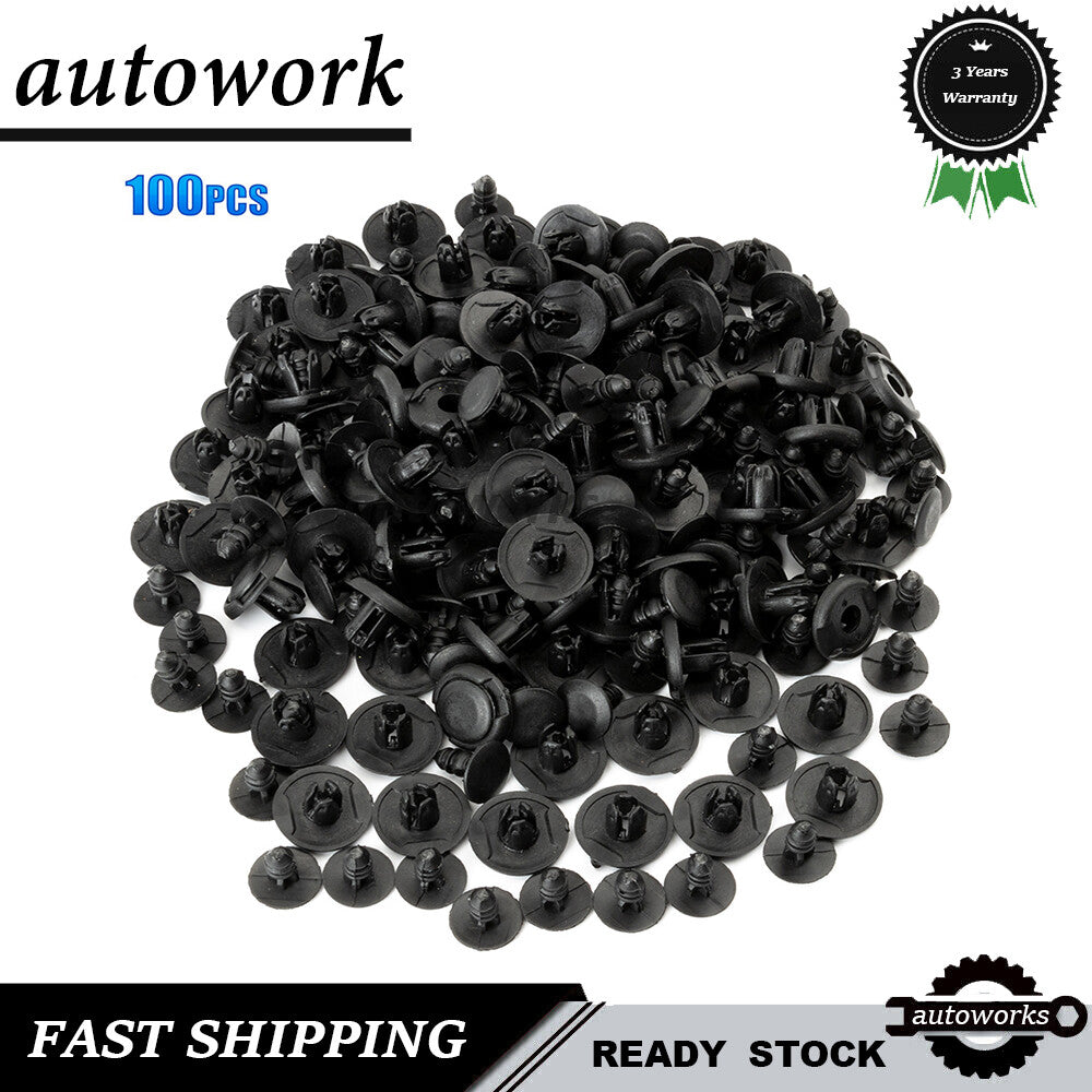 100PCS Front Fender Clip Retainer Bumper Rivet for Honda Replaces 91512-SX0-003