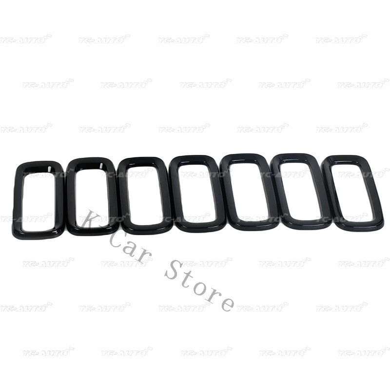 black ABS Front Grille Grill Frame Trim Covers Fit for Jeep Renegade 2015-2018