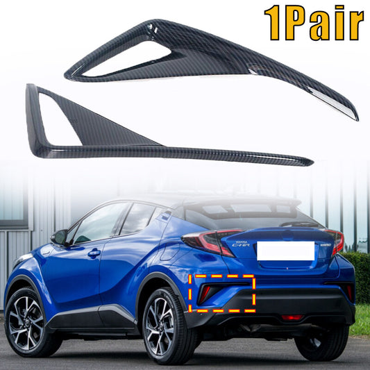 for Toyota C-HR CHR 18-22 2X Carbon Fiber Rear Fog Lamp Bumper Light Cover Trim