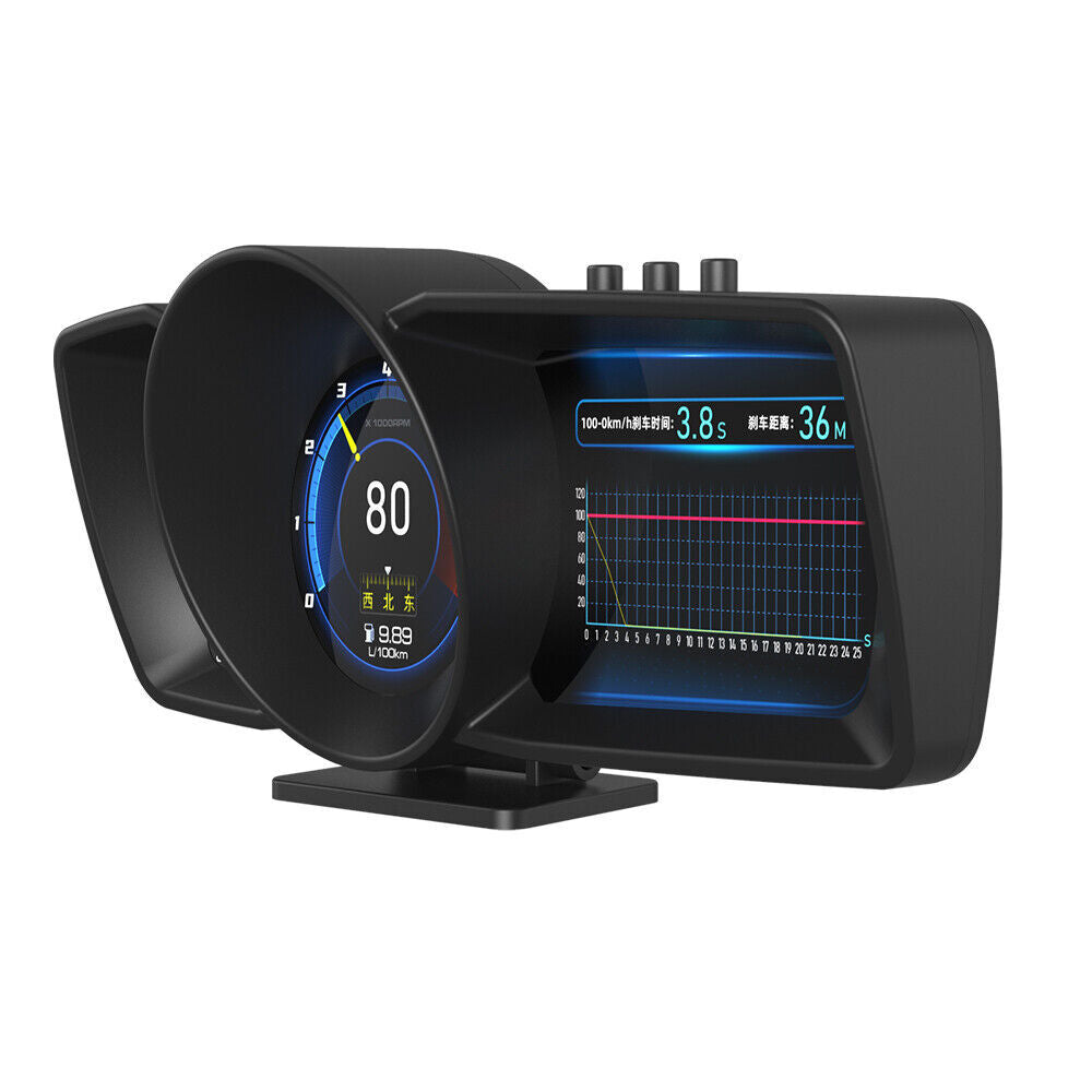 LCD Screen OBD2 GPS for Smart Car Speedometer HUD Gauge Head Up Display RPM 3.5 3