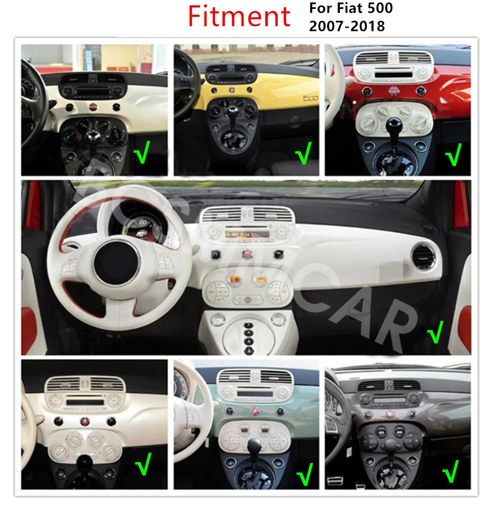 6.86in Car Video Player BT GPS 4+32GB Head Unit W/Cam Fit for Fiat 500 2007-2018