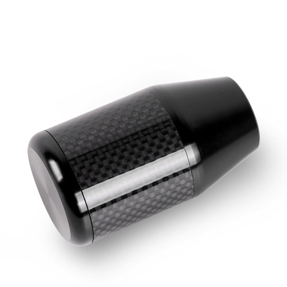 Black Carbon Fiber Universal Aluminum Trim Manual Gear Shift Knob Shifter Lever