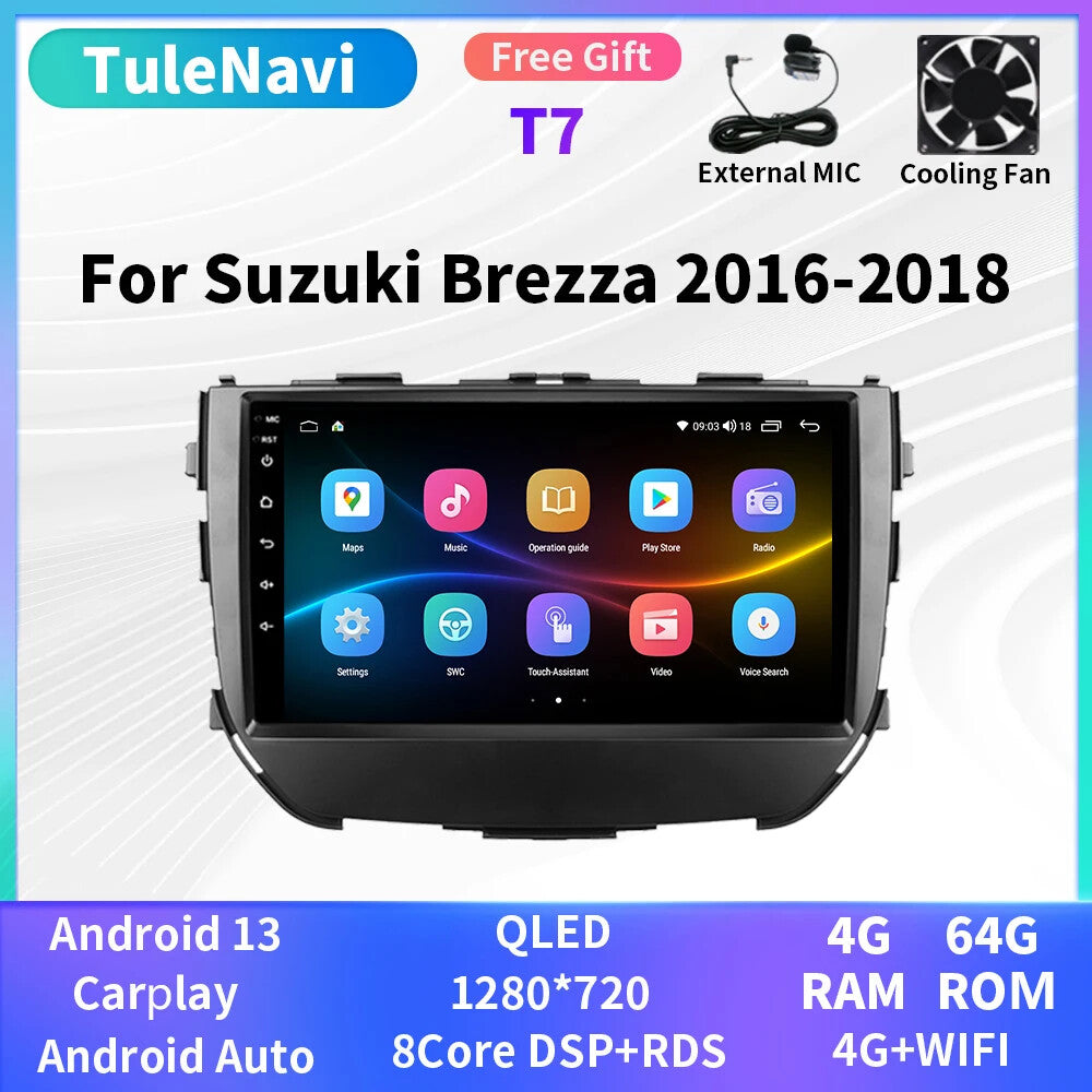 for Suzuki Vitara Brezza 2016-2018 Android CarPlay Car Radio Player Screen GPS