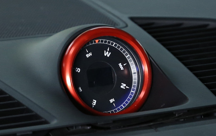 ABS Red Central Console Clock Ring Cover for Porsche for Panamera 2010-16