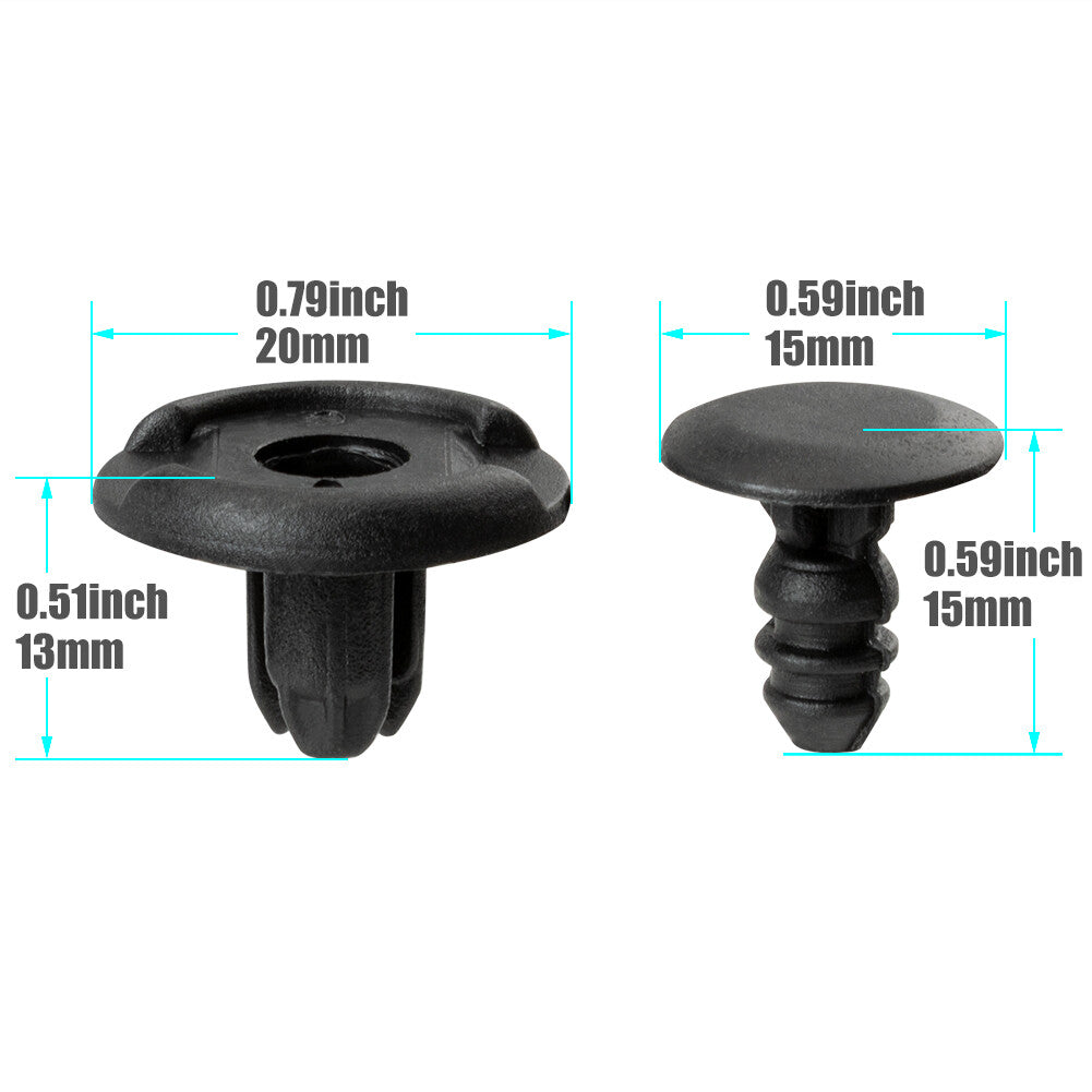 100Pcs Fender Liner Clips Push Retainer for Honda for Civic Accord CL for Acura 8mm Hole