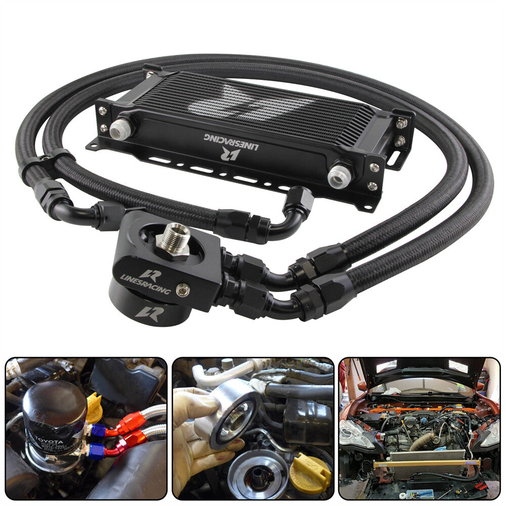 15 Row Oil Cooler Kit Thermostatic for Subaru BRZ for Scion -S FA20 2013+ Black