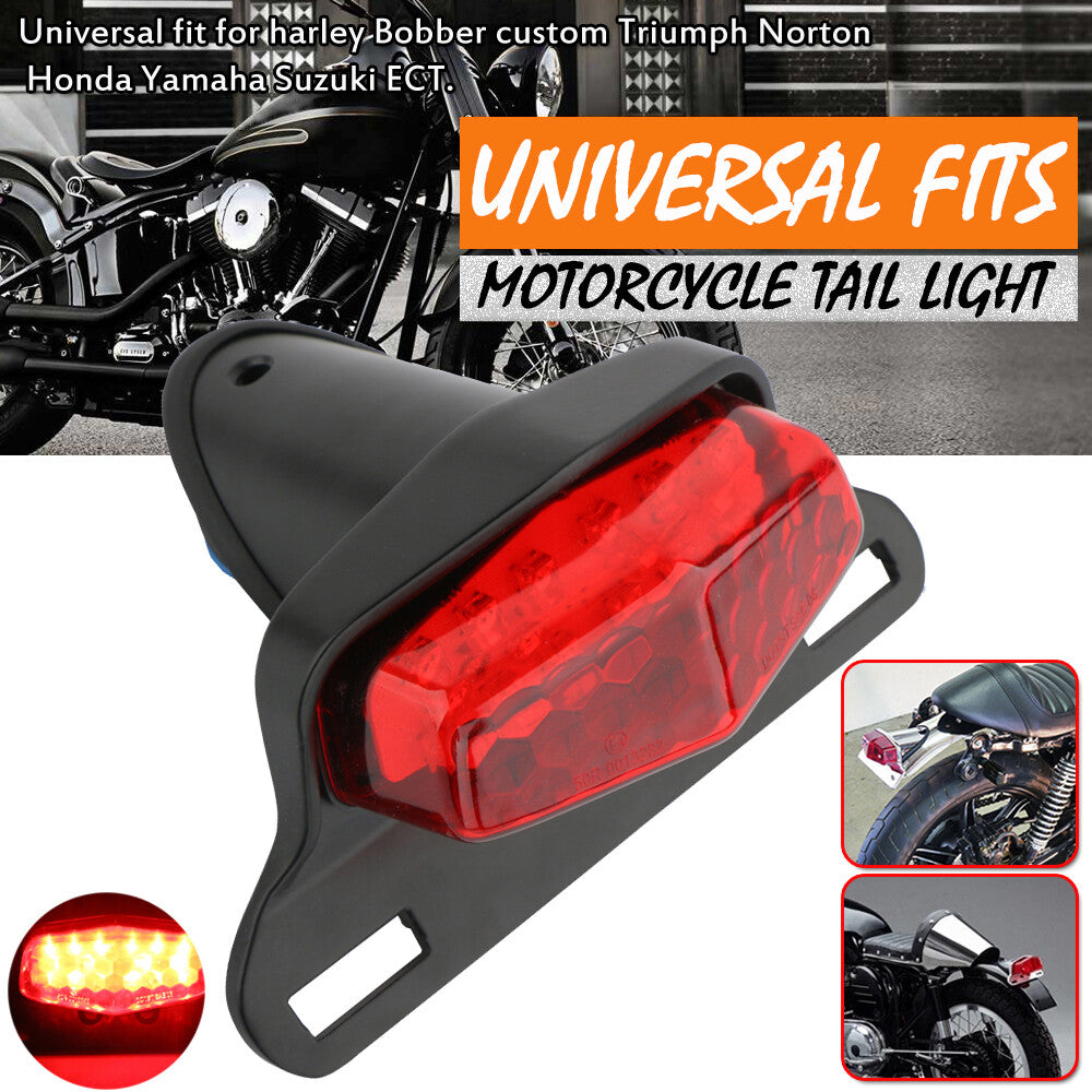 Brake Stop Running Tail Light Lamp Motorcycle RED LED License Plate Universal