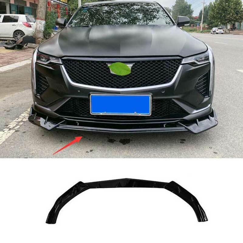 for Cadillac CT4 2020-2024 Gloss Black Front Bumper Lip Spoiler Splitter Trim 3P