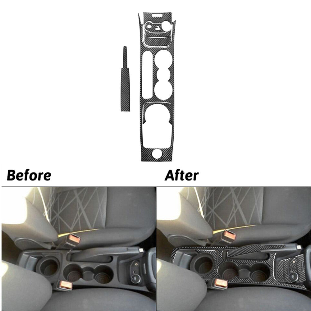 7Pcs Carbon Fiber Center Floor Console Cover Trim for Ford Fiesta 2011-2015