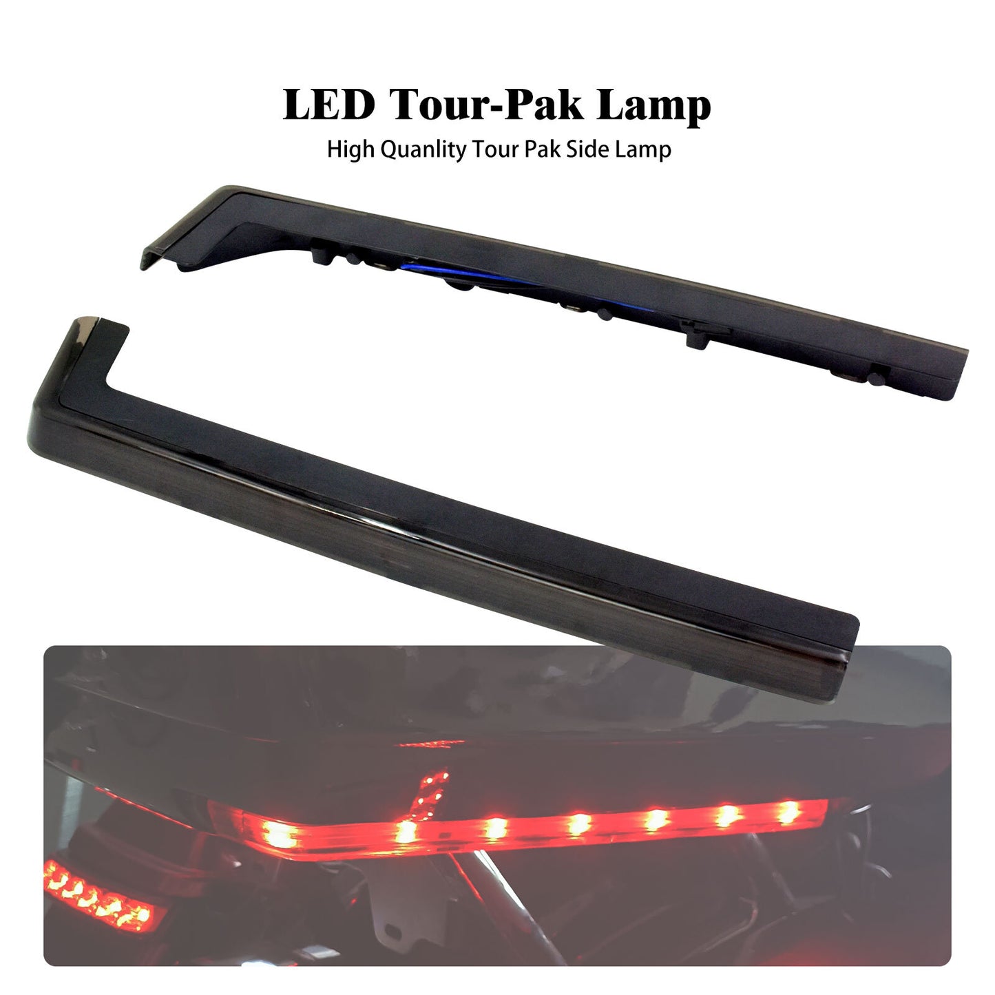 Tour Pack Accent Side LED Light Smoke Lens for Harley Road Electra Glide 06-2023