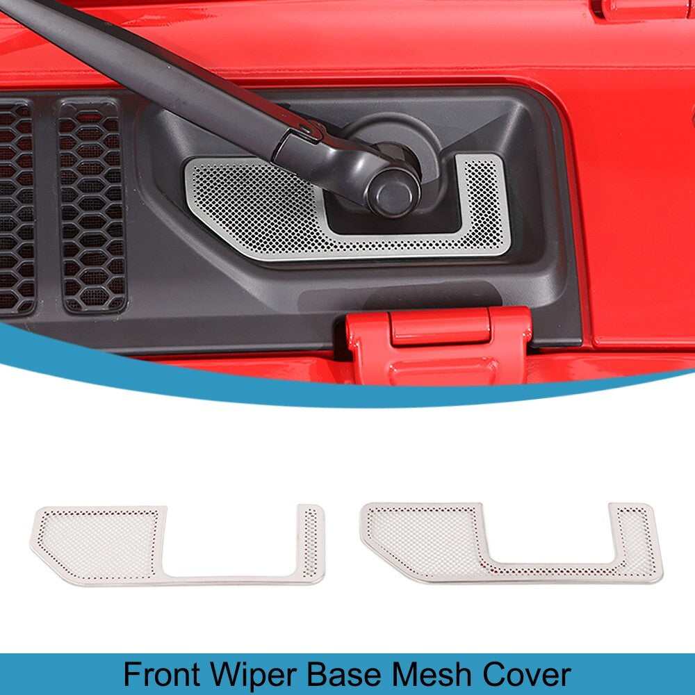 Chrome Front Windshield Wiper Base Mesh Cover for Jeep for Wrangler JL JT 2024 2025+