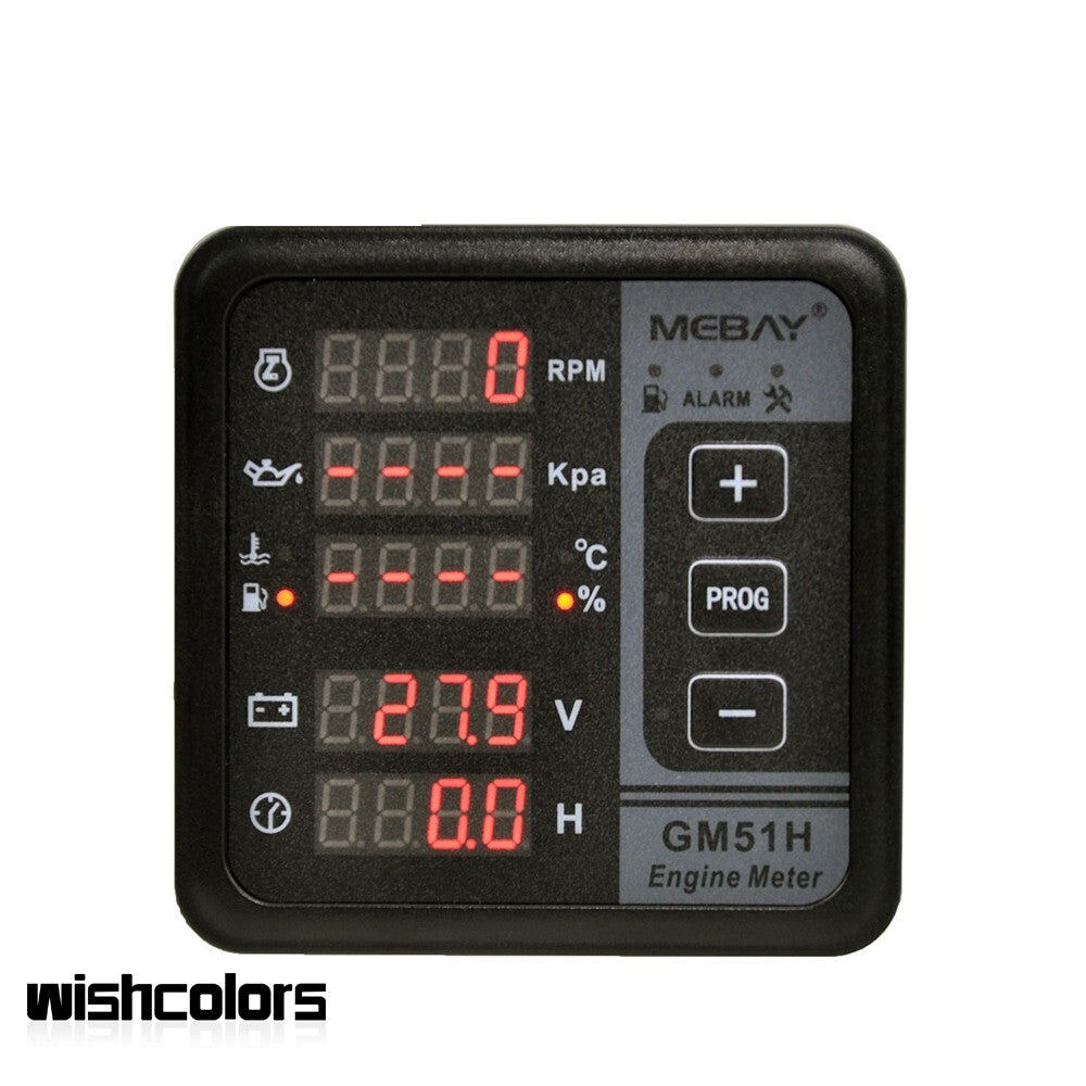 Digital Engine Meter RPM Tachometer for Diesel Speed Oil pressure Water Temp WIS