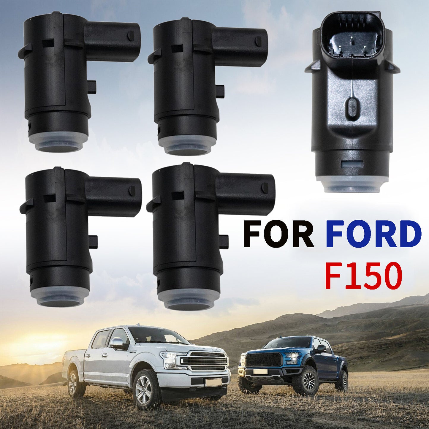 4PCS/Set Rear Bumper Parking Assist Object Sensor Kit 9L3Z15K859D for Ford F150