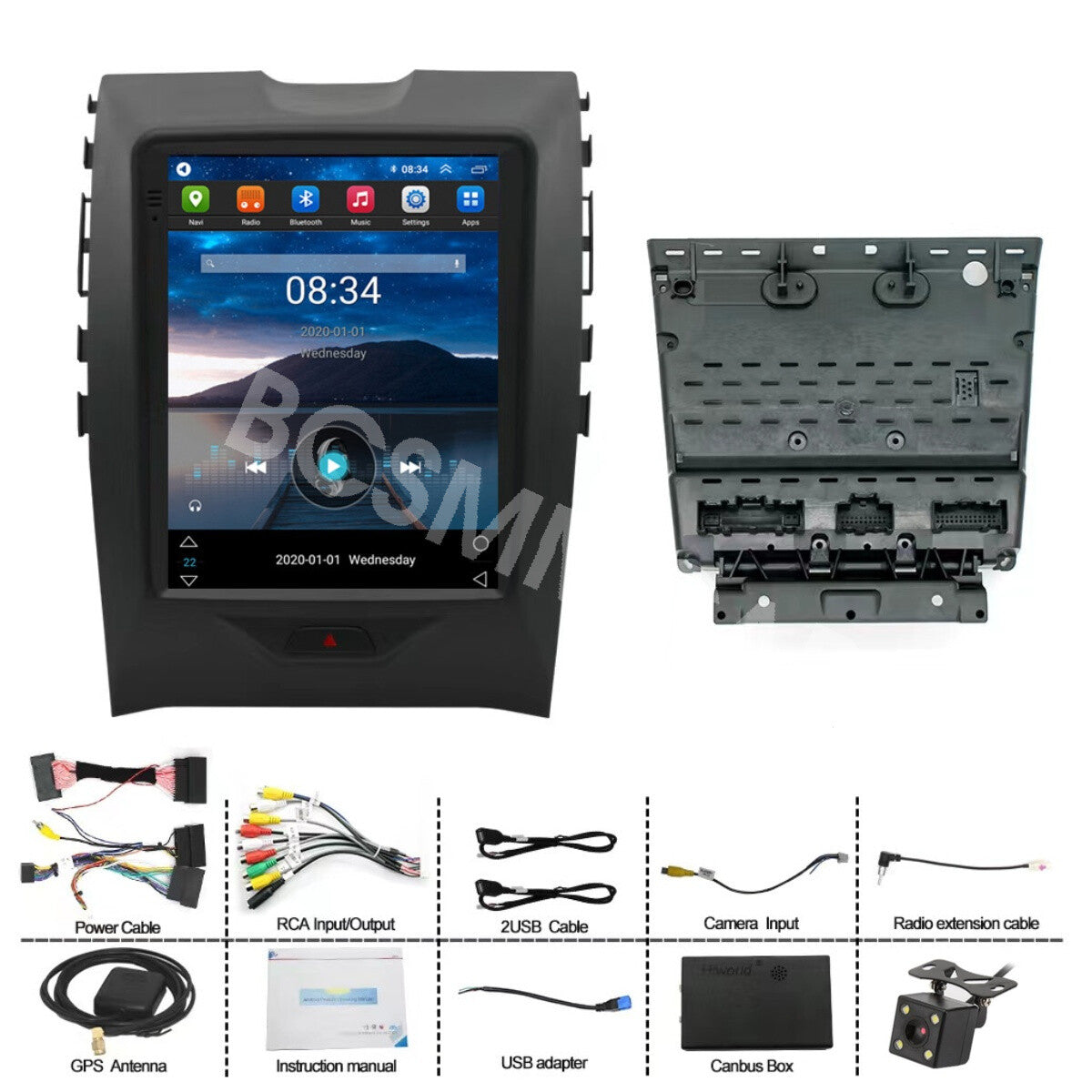 Car Radio GPS Nav Stereo Headunit Fit for Ford Edge 2015-2022 For Carplay Camera