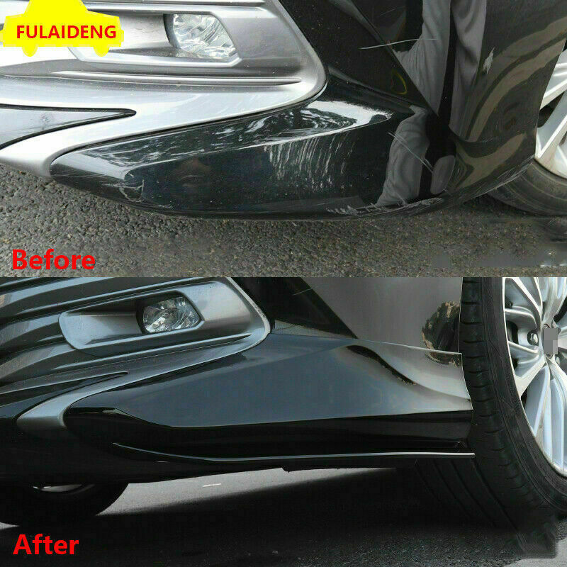 for Toyota for Camry 2018-2020 Glossy Black Front Bumper Guard Lip Corner Cover Trim