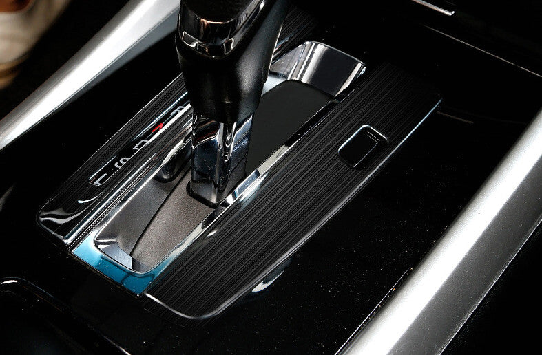 Black Titanium Console Gear Shift Frame Cover Trim For Auto for Honda Accord 2014-17