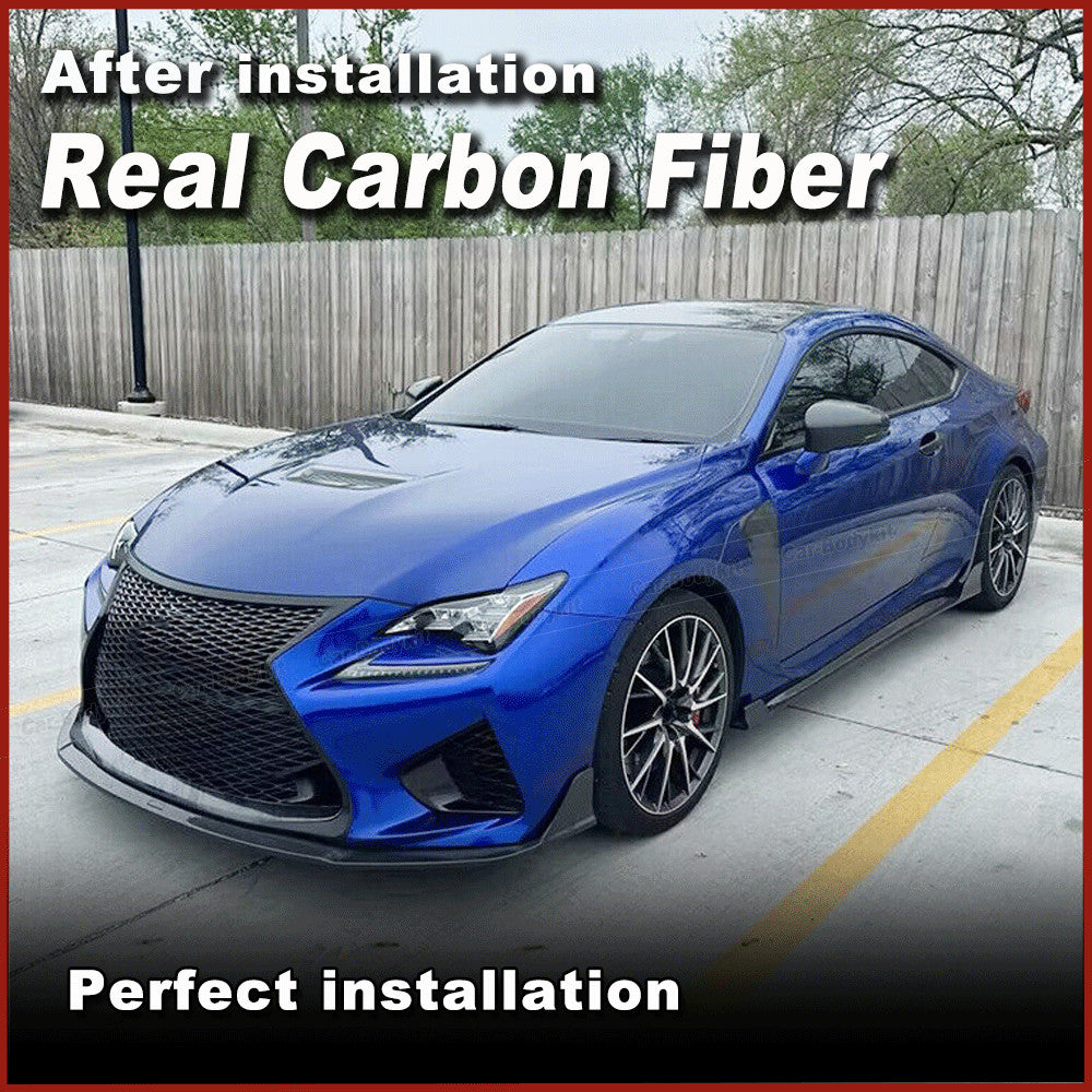 for Lexus RC F Coupe 15-18 REAL CARBON Side Skirt Extension Lip Spoiler BODYKIT