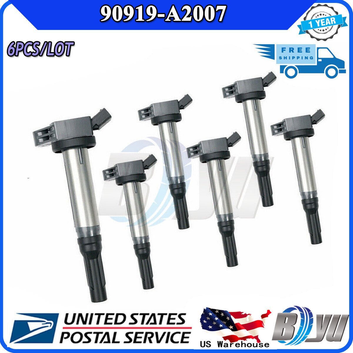 90919A2007 6 Brand New Ignition Coils for Toyota for Camry , for Avalon , Rav4, for Sienna , Venza 3.5L