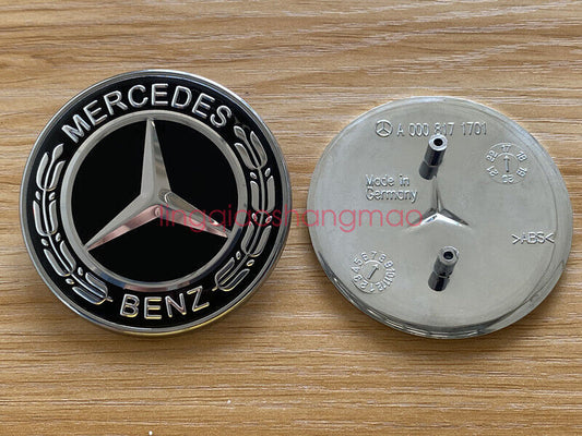 for MERCEDES CLK CLS E ML GL FRONT HOOD BADGE BLACK EMBLEM A2078170316