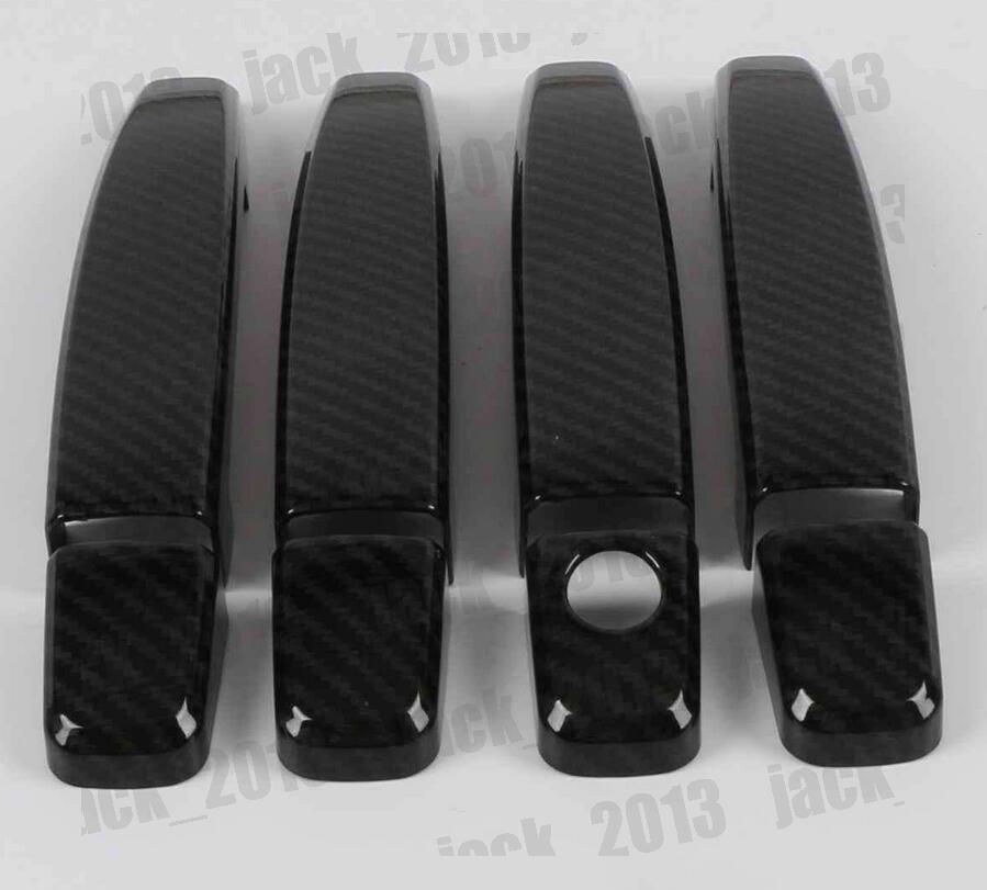 for Chevrolet TRAX 2014-2017 Carbon fiber style side door handle cover trim 8pcs