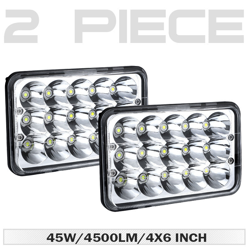 2X 4X6Inch LED Work Lights Spot Fog Driving Headlight For Car Truck SUV Tractor