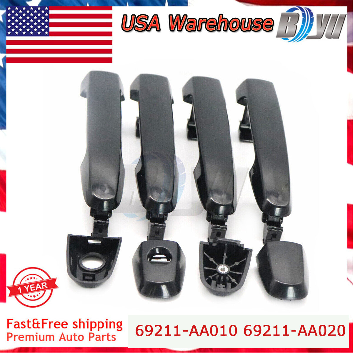 4PCS New Front Rear Left Right Black Door Handle for Toyota for Corolla Matrix 03-08