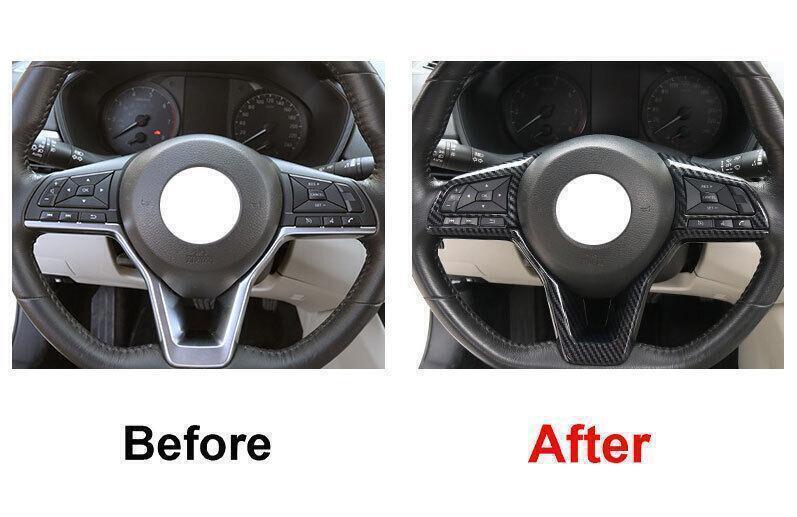 Steering Wheel Sheet Cover Trim for Nissan Altima/Teana 19-2022 ABS Carbon Fiber