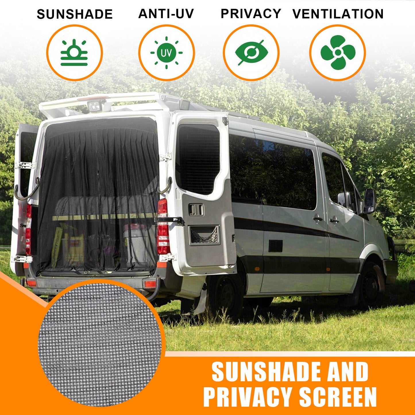 RV Mosquito Screen RV Sun Screen Fit for Toyota Hiace 2019-Current LWB SLWB