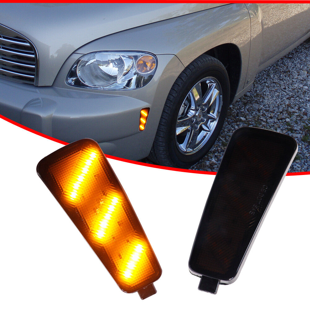 2-piece smoked lens amber front side marker corner lights for 2006-2011 for Chevrolet HHR