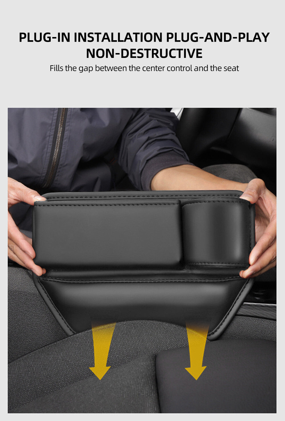 Leather Car for Seat Gap Organizer Storage Bag for Seat Leak-proof Box With Cup Holder