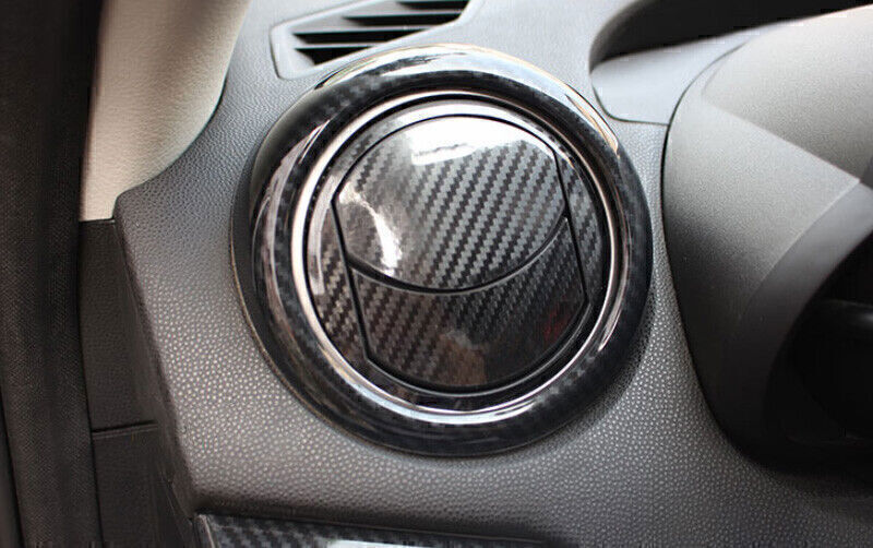for Mazda 3 10-2013 ABS Carbon Fiber Console AC LR Air Outlet Vent Ring Trim 2X